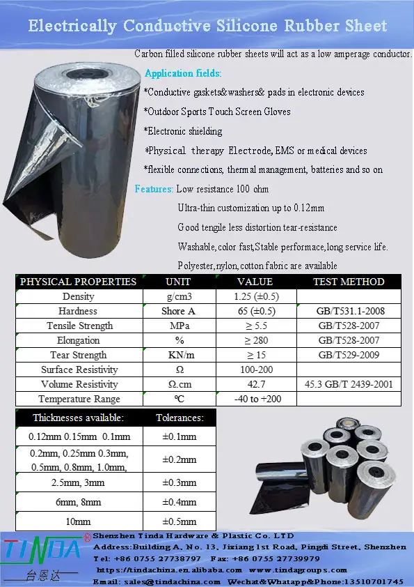 United Kingdom low Resistance 200 Ohm electrical EMS Conductive rubber Sheet