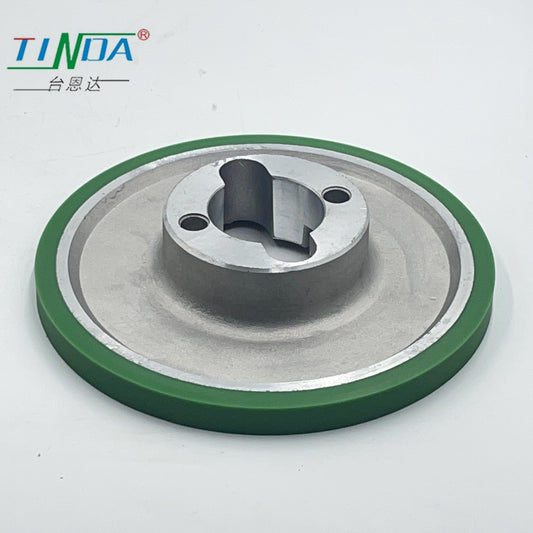 Russia Woodworking Machine Parts  Steel And Polyurethane Hardness Good Grip Wear proof six Spindle rubber wheel