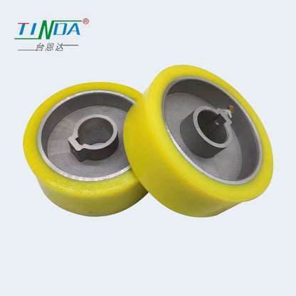 Canada Manufacturing Woodworking Paper Pvc Cpl Veneer Auto Wrapping Machine High-Accuracy Pu Rubber Pressing Wheels