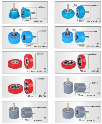 Hot Sale Indonesia Woodworking Veneer Edge Sealing Machine High Durability Wear proof Pressing Silicone rubber wheels